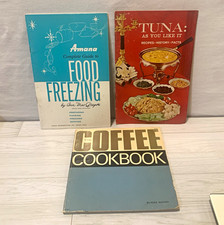 Lot 3 Vintage Mid Century Cookbooks: Amana Food Freezing, Tuna, Coffee picture