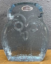 Vintage BLENKO Glass Owl Bookend Sculpture by Joel Myers Handcrafted Art Glass picture