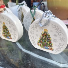 Temptations by Tara Ceramic Hand-Painted Recipe Christmas Ornaments FULL SET picture