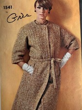 1960's Vogue Paris Original 1541 Grès Coat  & Dress Pattern Sz 18, Complete picture