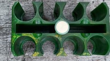 Vintage Catalin Bakelite Green & Yellow Swirl Poker Chip Caddy Holder  Art Deco picture