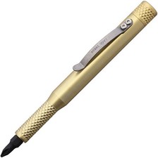 Maratac Pen Driver Stonewashed Finish Brass-Color Titanium Golf Ball Knurling picture