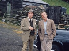 British actors Robert Hardy Christopher Timothy on the set of the - Old Photo picture