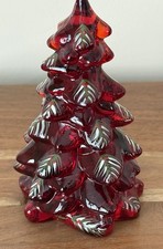 Mosser Glass Christmas Tree RED w/Hand Painted PINE NEEDLES 5.5