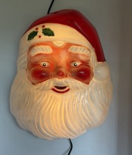 VINTAGE NOMA LIGHTED SANTA CLAUS WALL BLOWMOLD 50S 60S picture