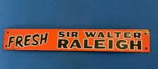 VINTAGE Sir Walter Raleigh METAL DOOR PUSH SIGN ADVERTISING picture