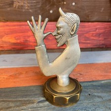 Devil Radiator Cap, Iron With Brass Radiator Cap and Antique Vintage Finish picture