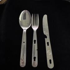 Vintage, Boy Scout Of America, Camp Utensils Silverware Set Spoon Fork Knife picture