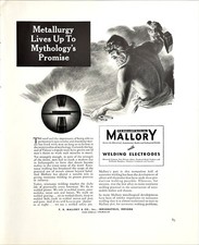 P R Mallory & Co Welding Electrodes Indianapolis Indiana Vtg 1941 Mag Print Ad picture