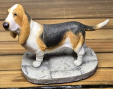 Vintage Sherratt Simpson Basset Hound Hand Painted Resin Dog Sculpture 89050 picture