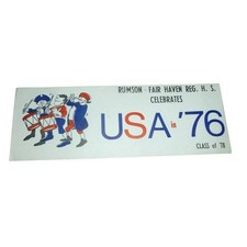Vintage 1976 Rumson-Fair Haven HS USA Bicentennial Bumper Sticker Class of 78 picture