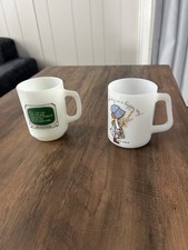 Vintage Anchor Hocking Coffee Mug Lot of 2 Milk Glass Good Condition ⚓️ picture