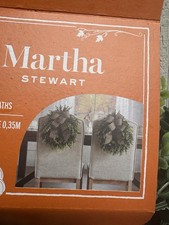 Martha Stewart 14” Mini mini evergreen wreaths tied with rustic plaid bows 2 picture