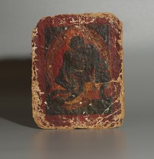 Tibet 1500s Old Antique Buddhist Tsaklis Mammon Thangka Black Jambhala Dzambhala picture
