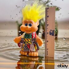 VTG 90s TROLL Doll - Mrs. TROLL - Patchwork Style Dress - Yellow Hair Model 1991 picture