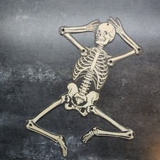 RARE Early 40s SKELETON Die Cut PAPER Halloween Decoration 13