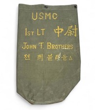 Korean War Marine Corps Duffle Bag/Sea Bag From USMC Vet Named 1st Marine Div picture