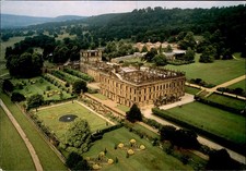 Aerial View of Chatsworth, Derbyshire Postcard picture