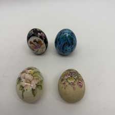 Vintage Ceramic Egg Lot Hand Painted Floral Cottagecore Easter Spring Decor picture