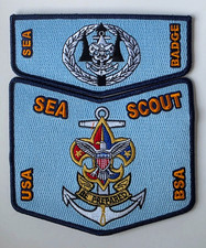BSA Sea Scout Sea Badge Pocket and Flap Patch Badge Set picture