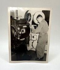 Vintage B&W Photo Movie Theater Projection Booth Super Simplex 35mm Film Project picture