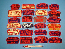(24) VINTAGE 1940's 1950's CAR DEALER, SERVICE GARAGE, MECHANICS UNIFORM PATCHES picture