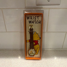 Vintage ALBA Disney Winnie the Pooh Piglet Wrist Watch with Brown Strap, In Box picture