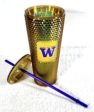 Starbucks UW University of Washington Gold Studded Tumbler 24 oz picture