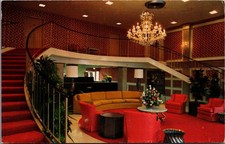 Vintage RAMADA INN Greensboro NC Lobby Postcard 1970 Chrome Hotel Decor picture