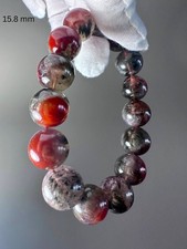 Natural Auralite 23 Red Cap Crystal Bracelet 15.8mm Rare High Grade AAA picture