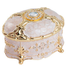 WHITE TIN ALLOY OVAL SHAPE MUSIC BOX :  UNCHAINED MELODY picture
