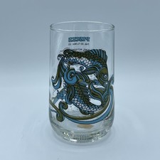 VTG Arby's 70’s Pisces Zodiac Promotional Drinking Glass Tumbler 1976 Restaurant picture