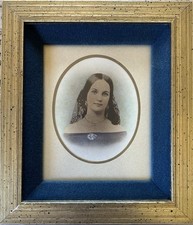 ID’d Civil War Era Portrait Hand Colored Alice Mutter Jones Cheek - wife of Col picture