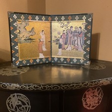 Vintage Nanzenji Temple in Kyoto Souvenir Double Panel Screen By Kano Eitoku picture