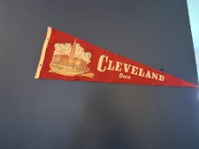 Vintage 1940s Cleveland Ohio Felt Pennant Terminal Tower picture