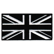 BLACK BRITISH FLAG PATCH UNION JACK ENGLAND UK embroidered iron-on GREAT BRITAIN picture