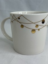 Starbucks 2012 Christmas Holiday White Coffee Mug w/ Gold Ornaments 14oz. picture
