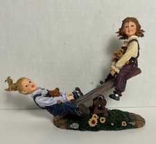 Boyd’s Bears Yesterday’s Child Kaylie & Jenny Seesaw Friends Figurine NIB 3584 picture