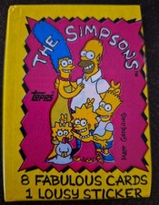 1990 Topps The Simpsons Sealed Pack With BARTMAN Rookie Card On Top Of Pack 🔥 picture