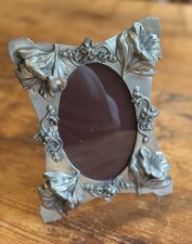 1981 ELIAS Fine Photo Frame Sterling Silver & Pewter 3D Flowers - Vintage & Rare picture