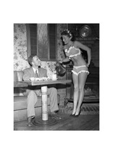 Vintage 1950 Miss 7-Cent Cup Coffee Bikini Swimsuit Restaurant Photo Print 8x10 picture