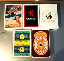 five  packs of bitter / ale brewery playing cards. picture