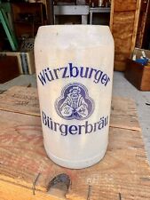 Rare Vintage WURZBURGER Burgerbrau 1L Stoneware Beer Mug Germany picture
