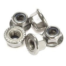 M6-1.0 Serrated Flange Nylon Insert Lock Nuts Flanged Locknuts, 304 Stainless... picture