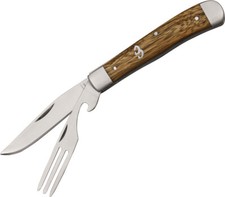 Cattleman's Cutlery Chuckwagon Pocket Knife Zebra Wood Folding Carbon 0094ZW picture