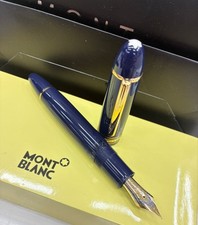Vintage Montblanc Meisterstuck 149 Jumbo Blue Golden Fountain Pen - Medium Nib picture