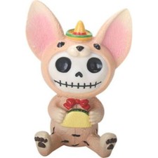 PT Furry Bones Taco the Chihuahua Skull Resin Mini Figure picture