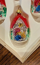 REDUCED tgOberfrankischeGlasWest Germany Christmas Orn Box of 4 Hearts+TomTurkey picture