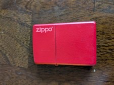 VINTAGE 2000 RED MATTE WITH LOGO ZIPPO LIGHTER UNUSED RARE picture