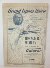 Vtg 1899 GRAND OPERA HOUSE PHILADELPHIA PA Program Vaudeville Theatre Ads MX33 picture